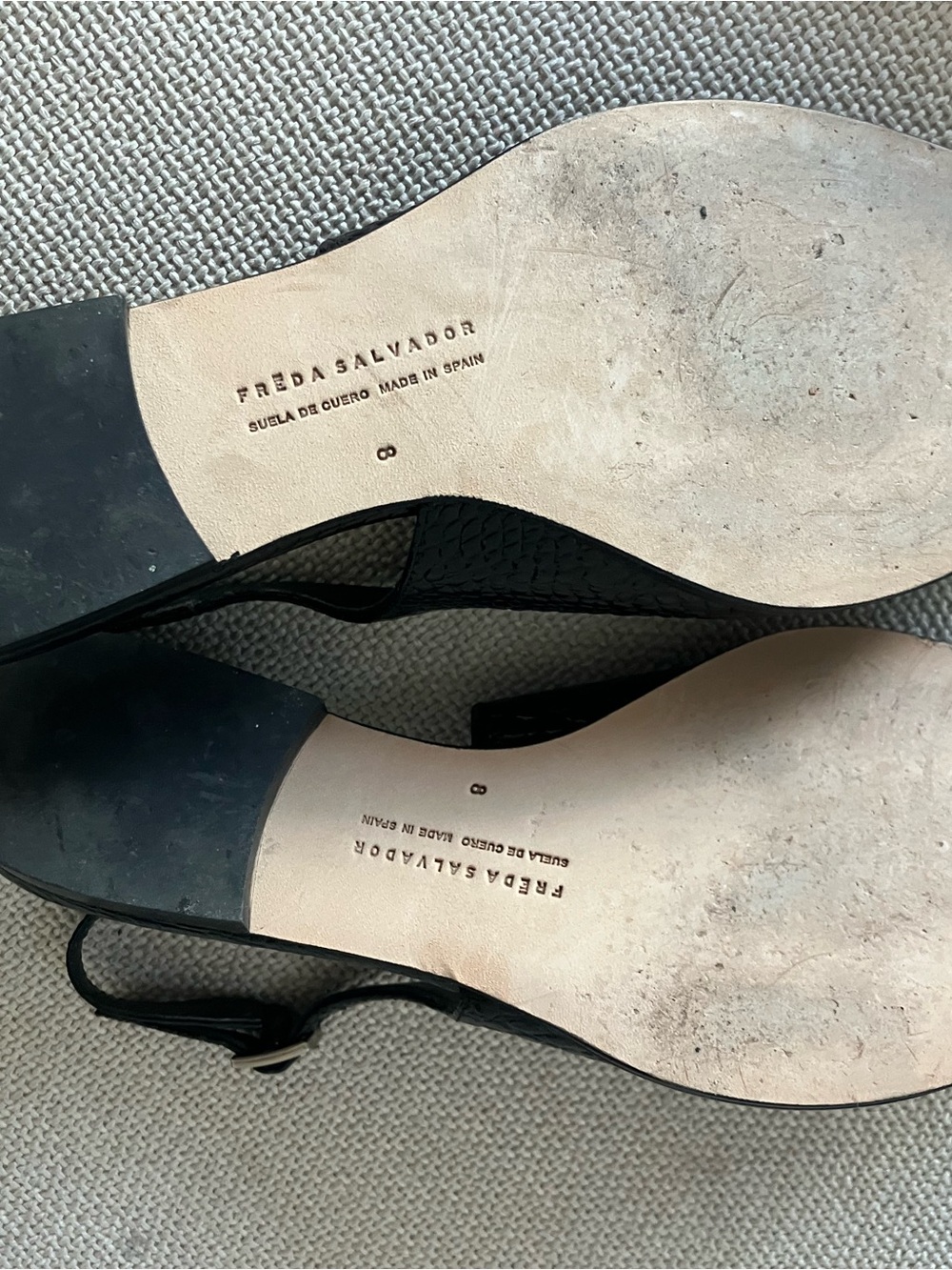 Freda Salvador Marie Black Croc-Embossed Pointed Slingback Flats - Picture 4 of 7